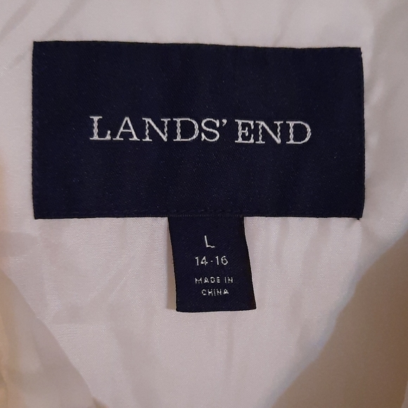 Down vest. Lands End. L 14-16. Winter white NWOT - Picture 2 of 4
